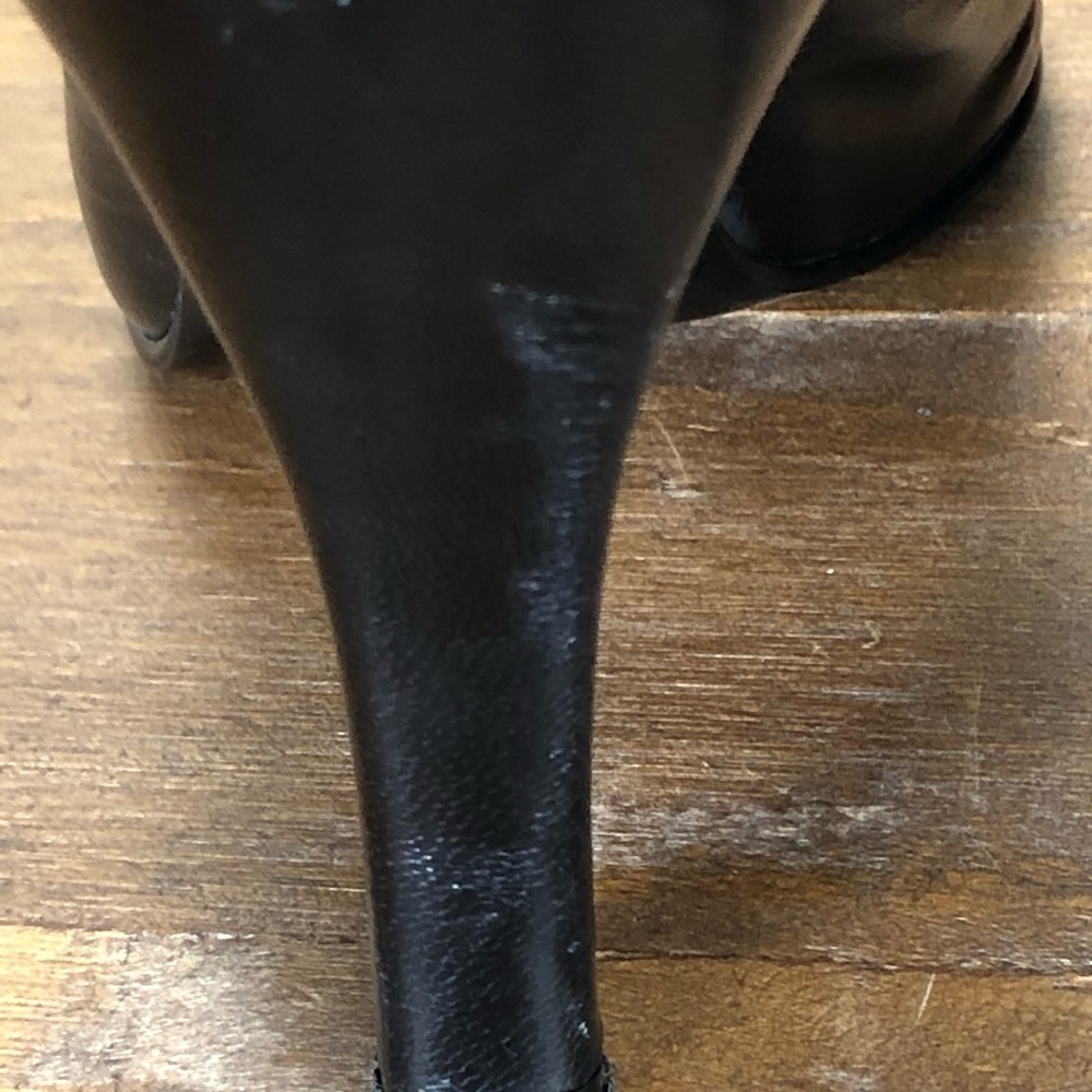 Nine West Black Leather Pointed Stiletto Heels - Picture 6 of 8